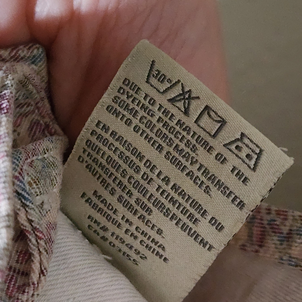 April Cornell Paisley Pink & Cream Cotton Overalls - Picture 6 of 6